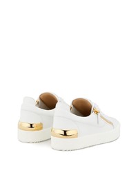 weiße Leder niedrige Sneakers von Giuseppe Zanotti