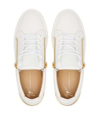 weiße Leder niedrige Sneakers von Giuseppe Zanotti