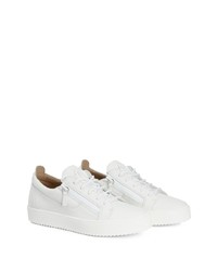 weiße Leder niedrige Sneakers von Giuseppe Zanotti