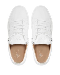 weiße Leder niedrige Sneakers von Giuseppe Zanotti