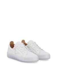 weiße Leder niedrige Sneakers von Giuseppe Zanotti