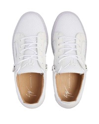 weiße Leder niedrige Sneakers von Giuseppe Zanotti