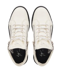 weiße Leder niedrige Sneakers von Giuseppe Zanotti