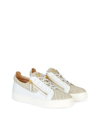 weiße Leder niedrige Sneakers von Giuseppe Zanotti