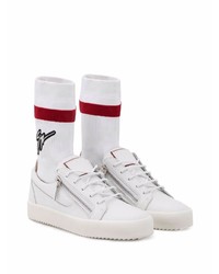 weiße Leder niedrige Sneakers von Giuseppe Zanotti