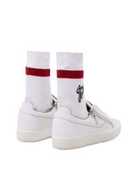 weiße Leder niedrige Sneakers von Giuseppe Zanotti