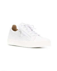 weiße Leder niedrige Sneakers von Giuseppe Zanotti Design