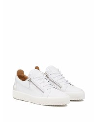 weiße Leder niedrige Sneakers von Giuseppe Zanotti