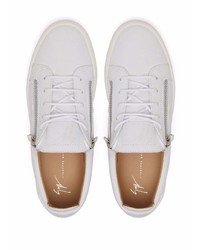 weiße Leder niedrige Sneakers von Giuseppe Zanotti