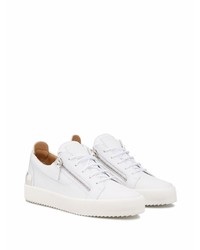 weiße Leder niedrige Sneakers von Giuseppe Zanotti