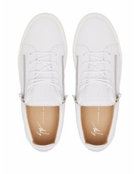 weiße Leder niedrige Sneakers von Giuseppe Zanotti