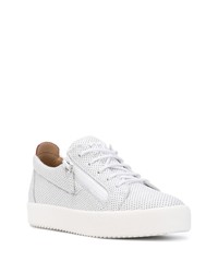 weiße Leder niedrige Sneakers von Giuseppe Zanotti