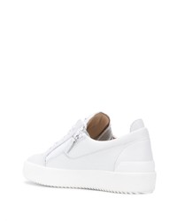 weiße Leder niedrige Sneakers von Giuseppe Zanotti