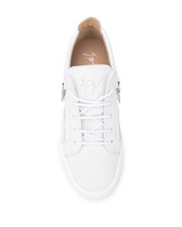 weiße Leder niedrige Sneakers von Giuseppe Zanotti