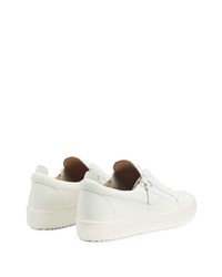 weiße Leder niedrige Sneakers von Giuseppe Zanotti