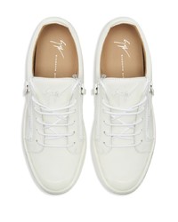 weiße Leder niedrige Sneakers von Giuseppe Zanotti