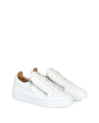 weiße Leder niedrige Sneakers von Giuseppe Zanotti