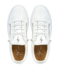 weiße Leder niedrige Sneakers von Giuseppe Zanotti