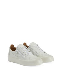 weiße Leder niedrige Sneakers von Giuseppe Zanotti