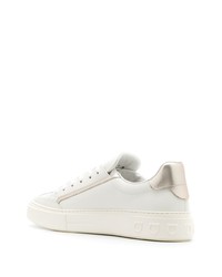 weiße Leder niedrige Sneakers von Salvatore Ferragamo