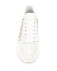 weiße Leder niedrige Sneakers von Salvatore Ferragamo