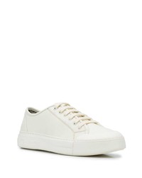 weiße Leder niedrige Sneakers von Salvatore Ferragamo