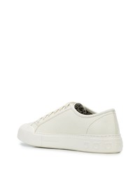 weiße Leder niedrige Sneakers von Salvatore Ferragamo