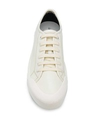 weiße Leder niedrige Sneakers von Salvatore Ferragamo