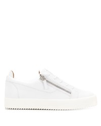 weiße Leder niedrige Sneakers von Giuseppe Zanotti