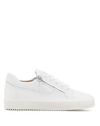 weiße Leder niedrige Sneakers von Giuseppe Zanotti