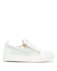 weiße Leder niedrige Sneakers von Giuseppe Zanotti