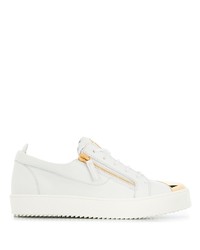 weiße Leder niedrige Sneakers von Giuseppe Zanotti