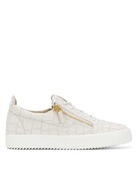 weiße Leder niedrige Sneakers von Giuseppe Zanotti