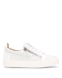 weiße Leder niedrige Sneakers von Giuseppe Zanotti