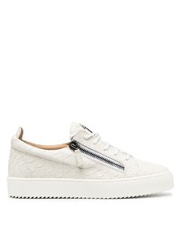 weiße Leder niedrige Sneakers von Giuseppe Zanotti