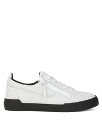 weiße Leder niedrige Sneakers von Giuseppe Zanotti