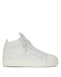 weiße Leder niedrige Sneakers von Giuseppe Zanotti