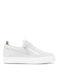 weiße Leder niedrige Sneakers von Giuseppe Zanotti