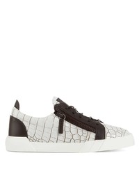 weiße Leder niedrige Sneakers von Giuseppe Zanotti