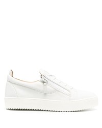 weiße Leder niedrige Sneakers von Giuseppe Zanotti