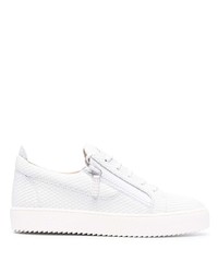 weiße Leder niedrige Sneakers von Giuseppe Zanotti