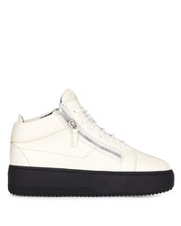 weiße Leder niedrige Sneakers von Giuseppe Zanotti