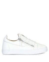 weiße Leder niedrige Sneakers von Giuseppe Zanotti