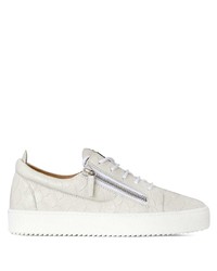 weiße Leder niedrige Sneakers von Giuseppe Zanotti