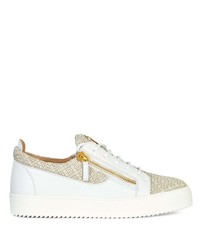 weiße Leder niedrige Sneakers von Giuseppe Zanotti