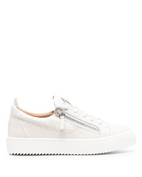 weiße Leder niedrige Sneakers von Giuseppe Zanotti