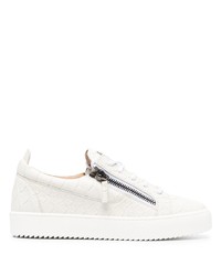 weiße Leder niedrige Sneakers von Giuseppe Zanotti