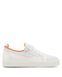 weiße Leder niedrige Sneakers von Giuseppe Zanotti