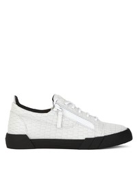 weiße Leder niedrige Sneakers von Giuseppe Zanotti