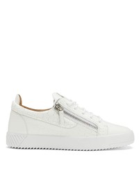 weiße Leder niedrige Sneakers von Giuseppe Zanotti